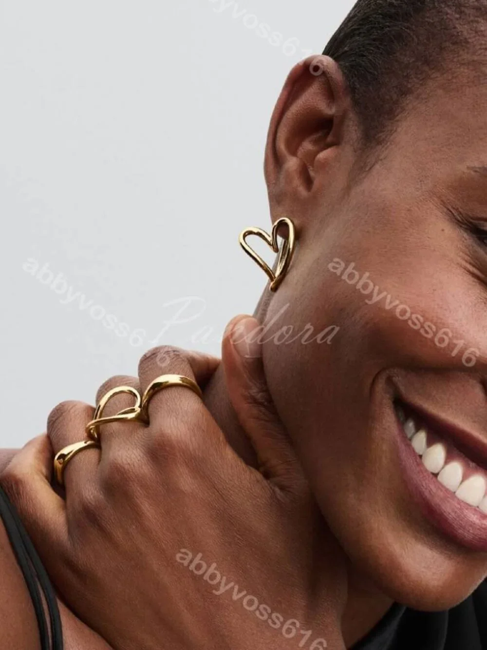 Pandora Organically Shaped Heart Hoop Earrings